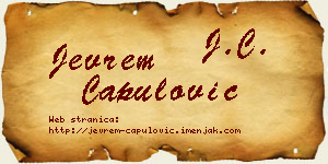 Jevrem Capulović vizit kartica